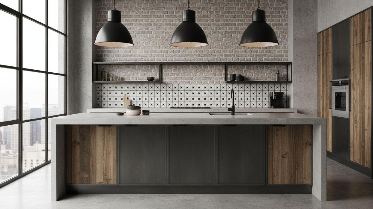 waterfall edge concrete countertop example